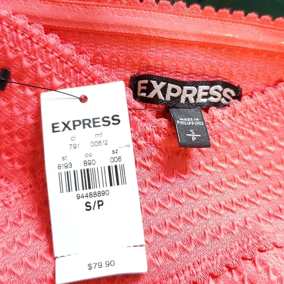 NWT Express Dress Strapless Bandage Fit & Flare Mini Coral Women's Small - Picture 3 of 3